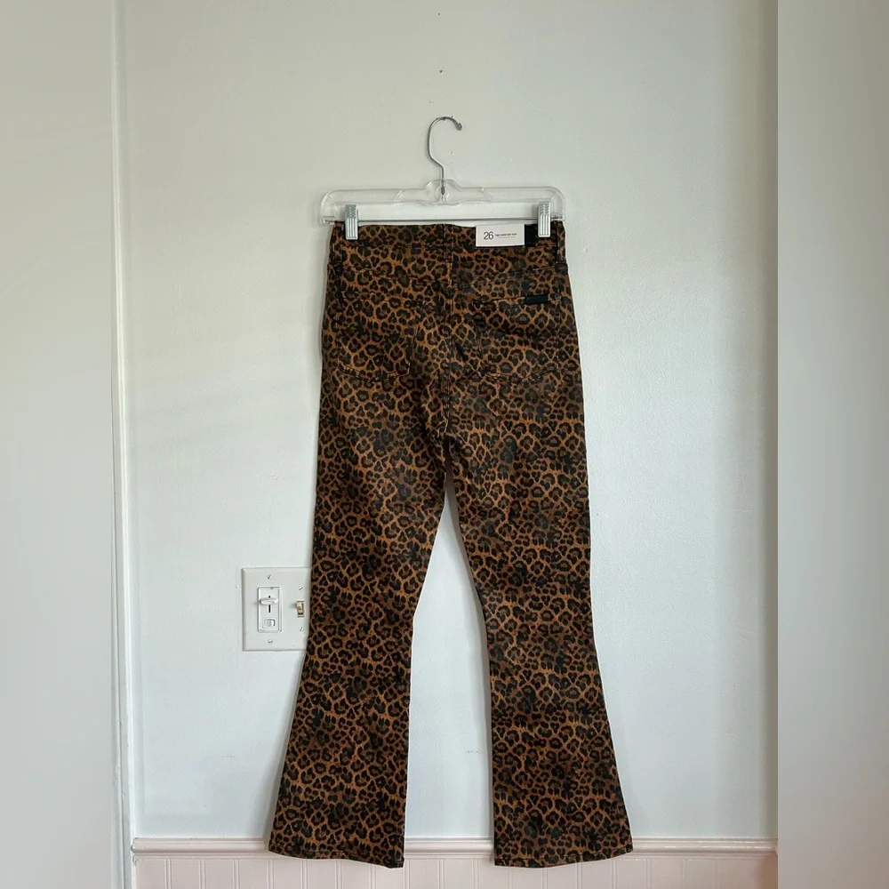 NWT 7 for all Mankind High Waist Slim Kick Animal Print Coated Jeans Boho - Picture 4 of 6